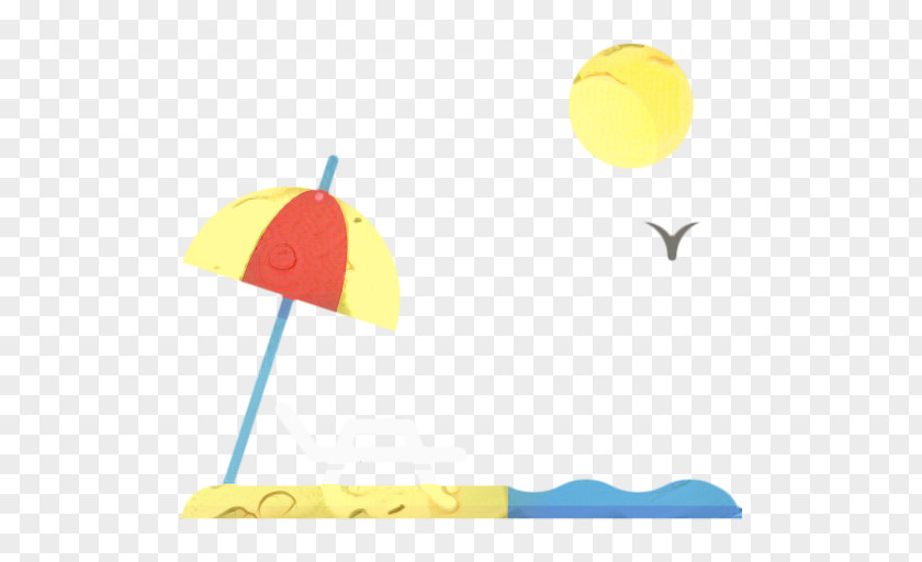Yellow Umbrella Beach Cartoon PNG