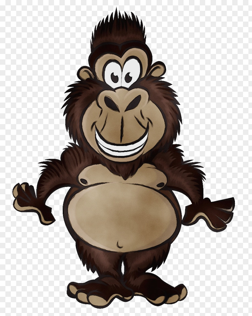 Orangutan Animation Watercolor Animal PNG