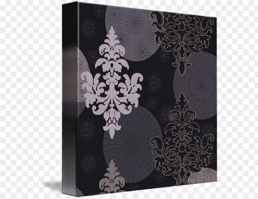 Damask Visual Arts Gallery Wrap Black Pattern PNG