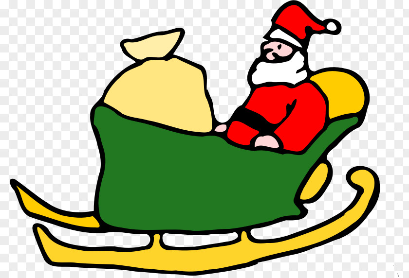 Santa Claus Sled Clip Art PNG