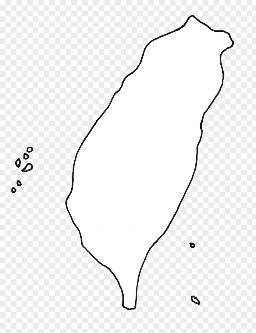 Taiwan Map Line Art Drawing White Clip PNG