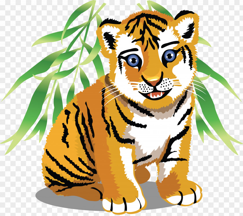 Tiger Baby Jungle Animals Cartoon Clip Art PNG