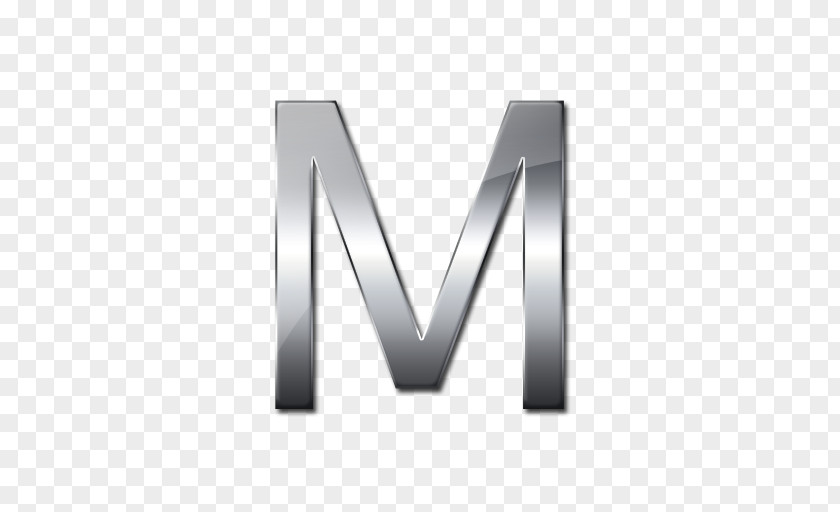 Silver Metal Letter Alphabet Logo PNG