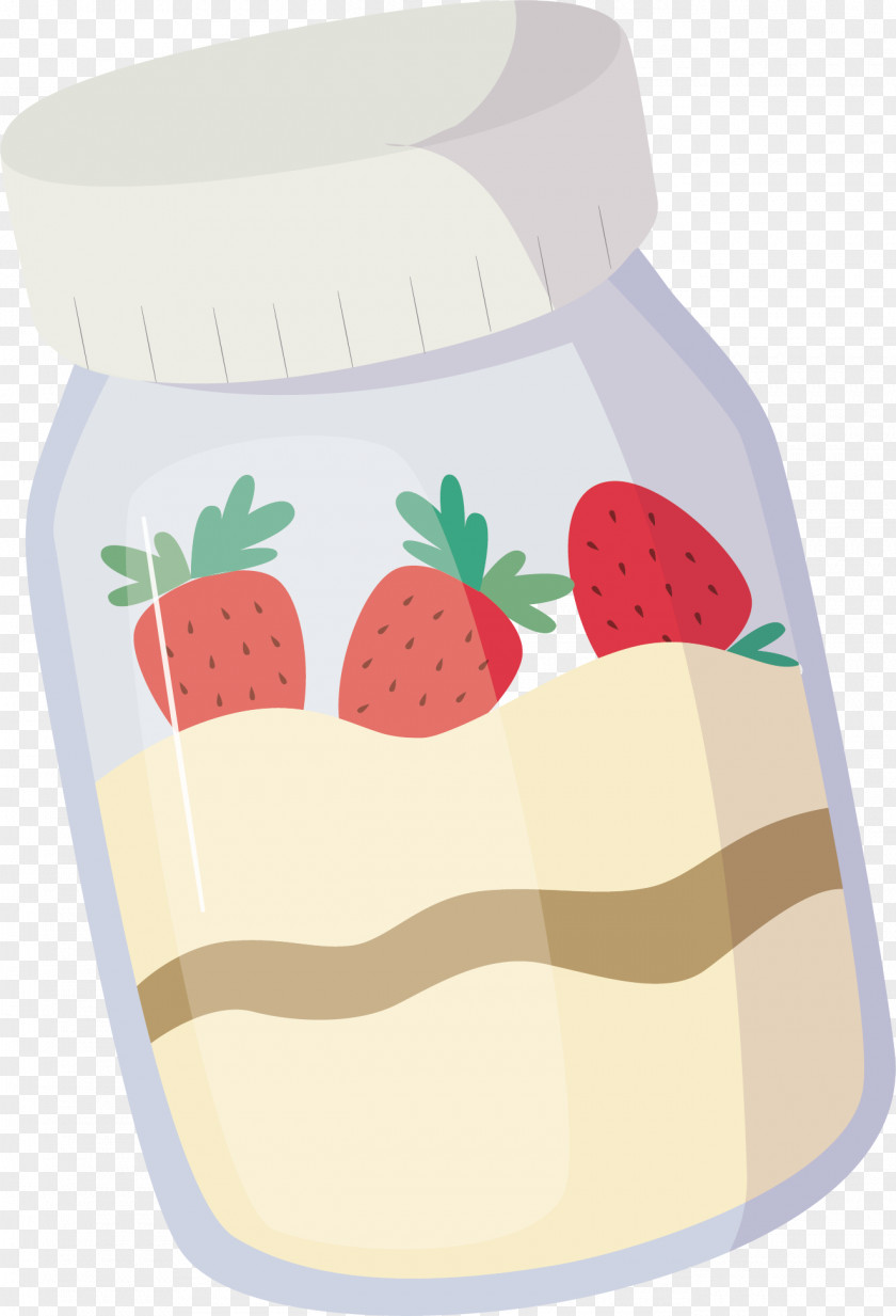 Vector Hand-painted Strawberry Canned Milk Canning Vecteur PNG