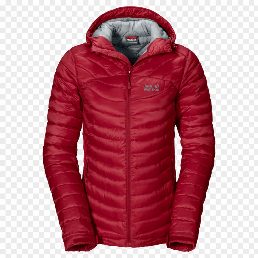 Red Jacket Hood Jack Wolfskin Parka Coat PNG