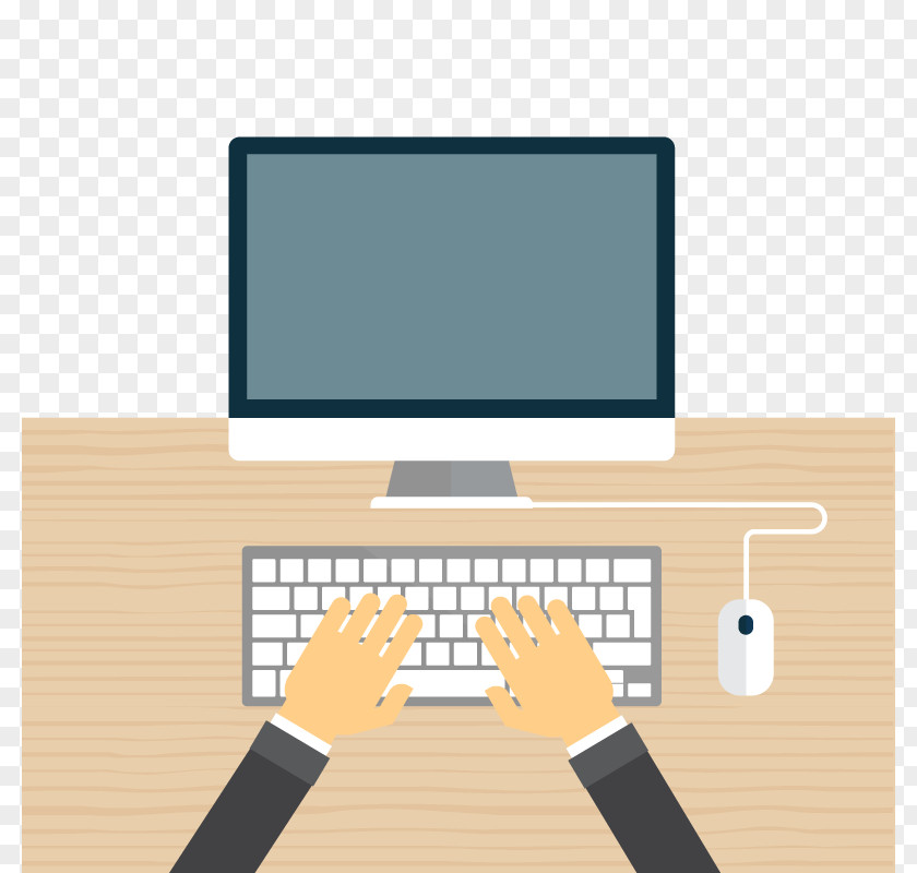 Vector Computer Desk Keyboard Laptop Icon PNG