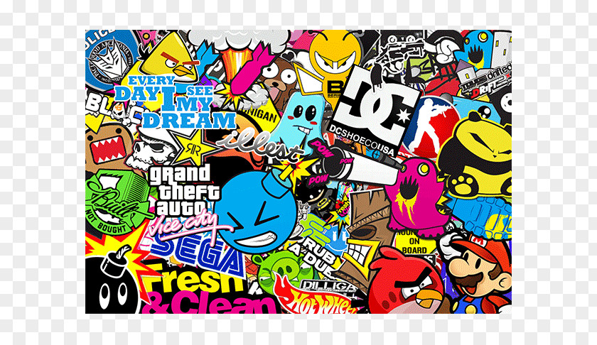 Bomb Sticker Art Desktop Wallpaper PNG
