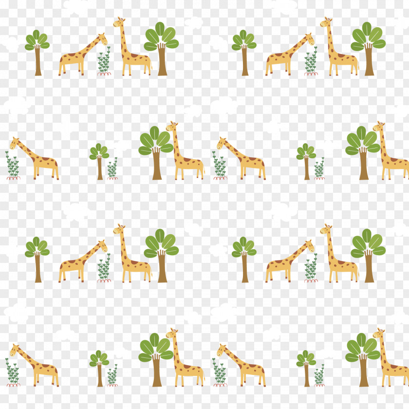 Cartoon Giraffe Background Decoration PNG