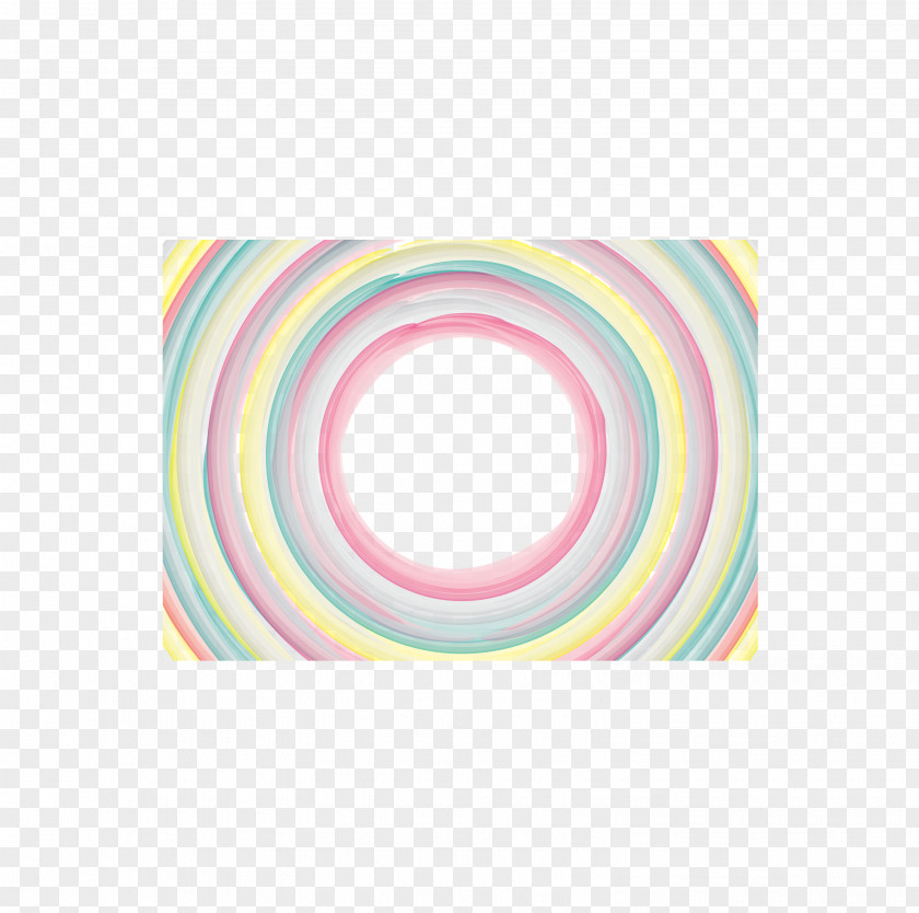 Colorful Brush Ring Circle Pattern PNG