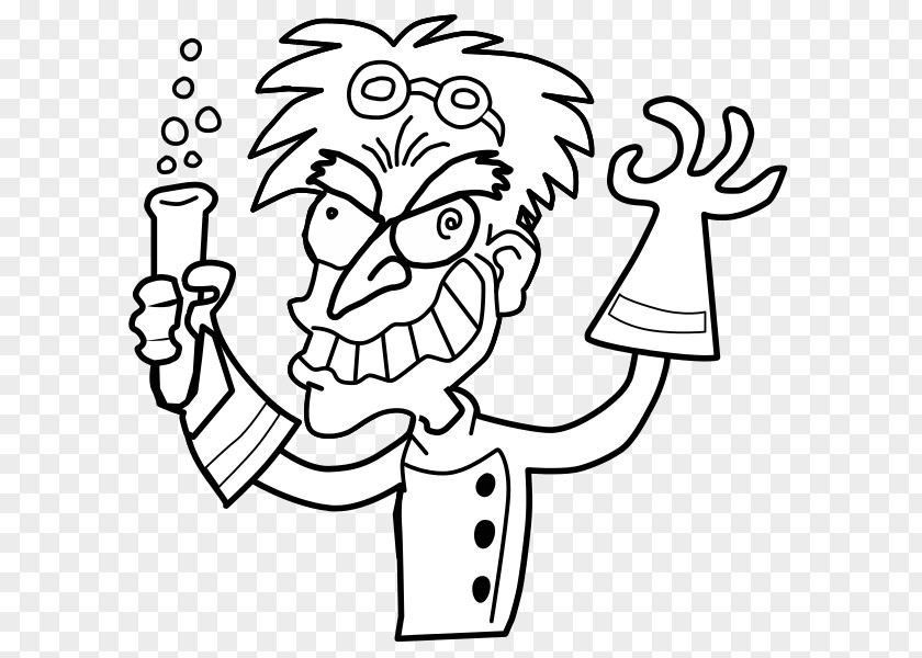 Mad Science Cliparts Scientist Black And White Clip Art PNG