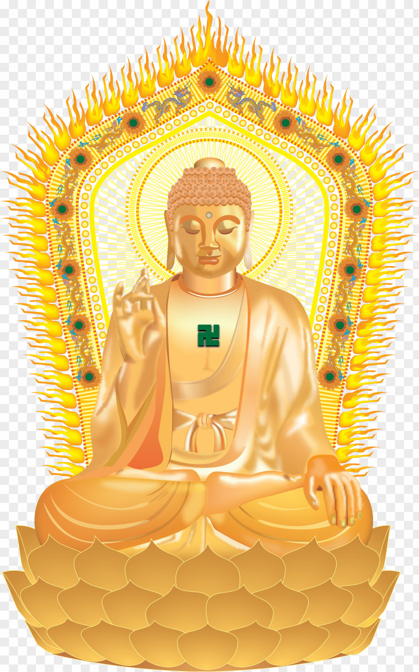 Vector Golden Buddha China Buddhahood Buddhism PNG