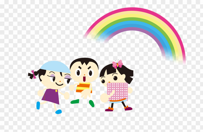 Rainbow Children Childrens Day Clip Art PNG