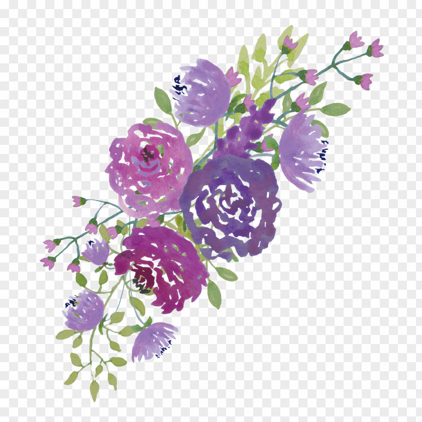 Watercolor Purple Flowers PNG purple flowers clipart PNG