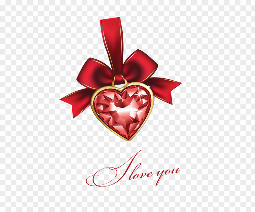 Bow Heart Valentines Day Illustration PNG