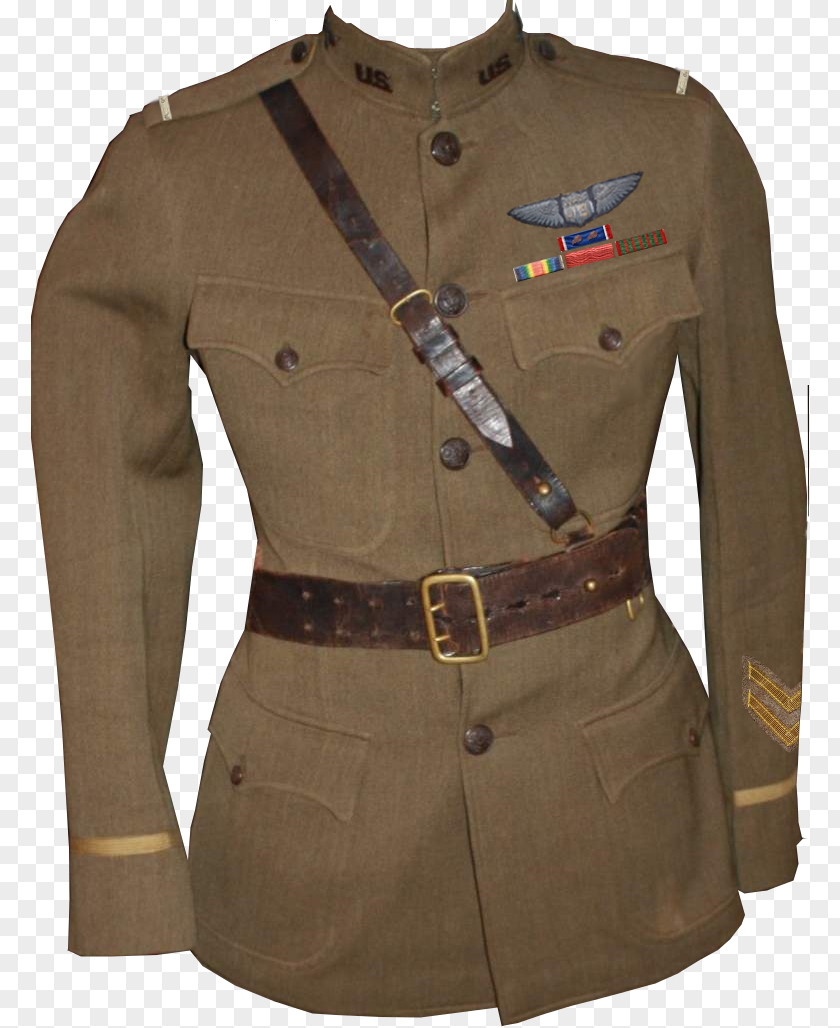 Pilot Uniform Trench Coat Khaki PNG