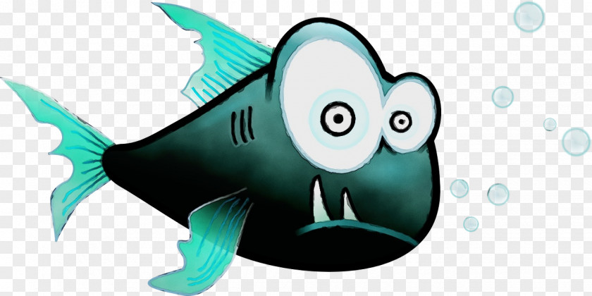 Turquoise Aqua Piranha Humour Cartoon T-shirt Fish PNG