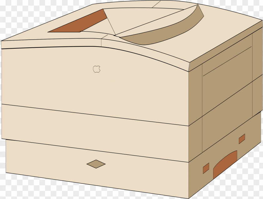 Yellow Printer Box Drawer Angle Wood PNG