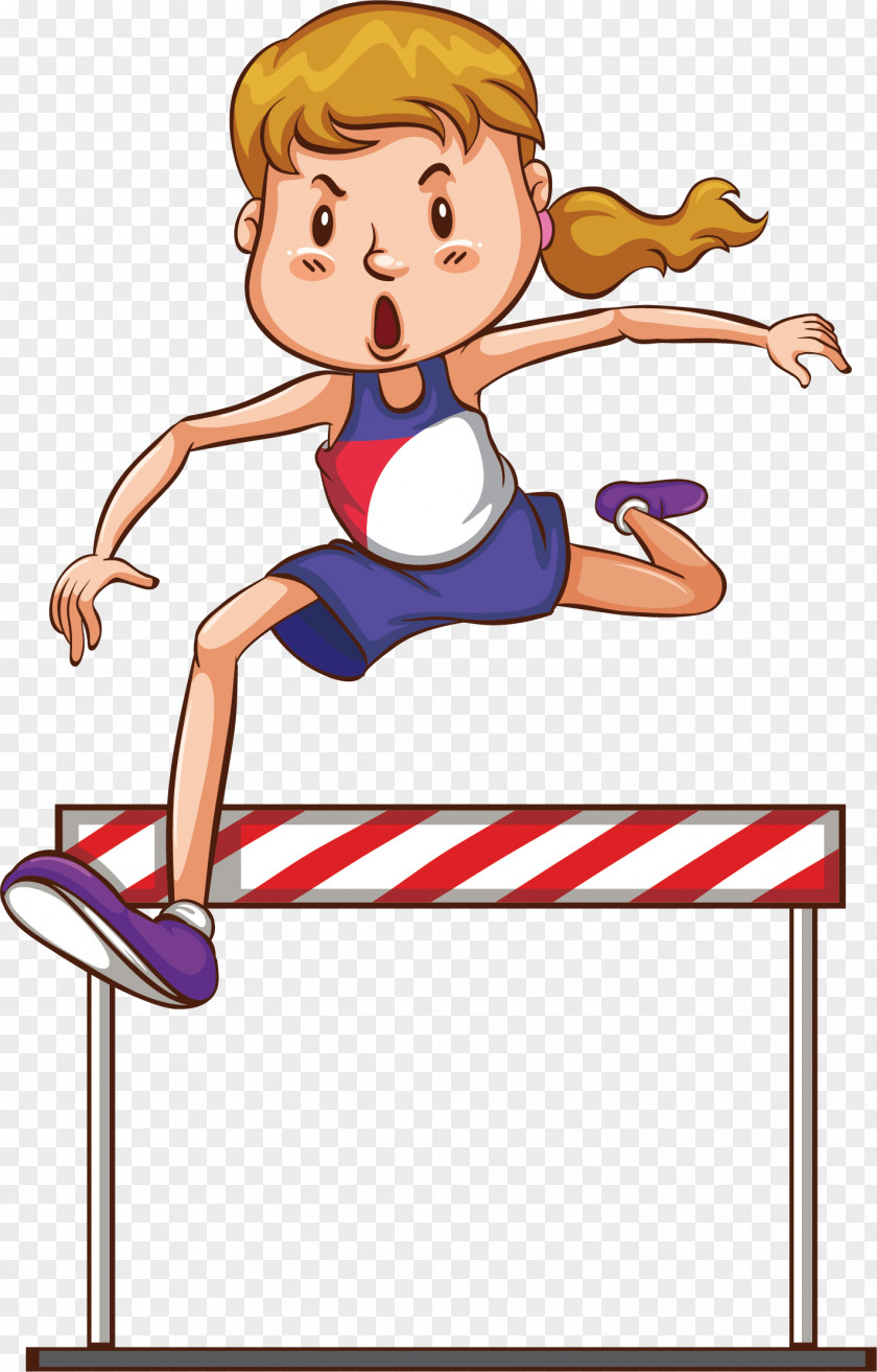 Women Hurdle Race Child Sport Illustration PNG