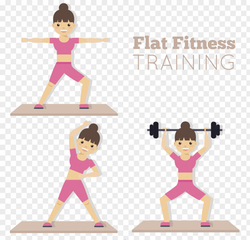 Women Vector Material Motion Olympic Weightlifting Cartoon PNG