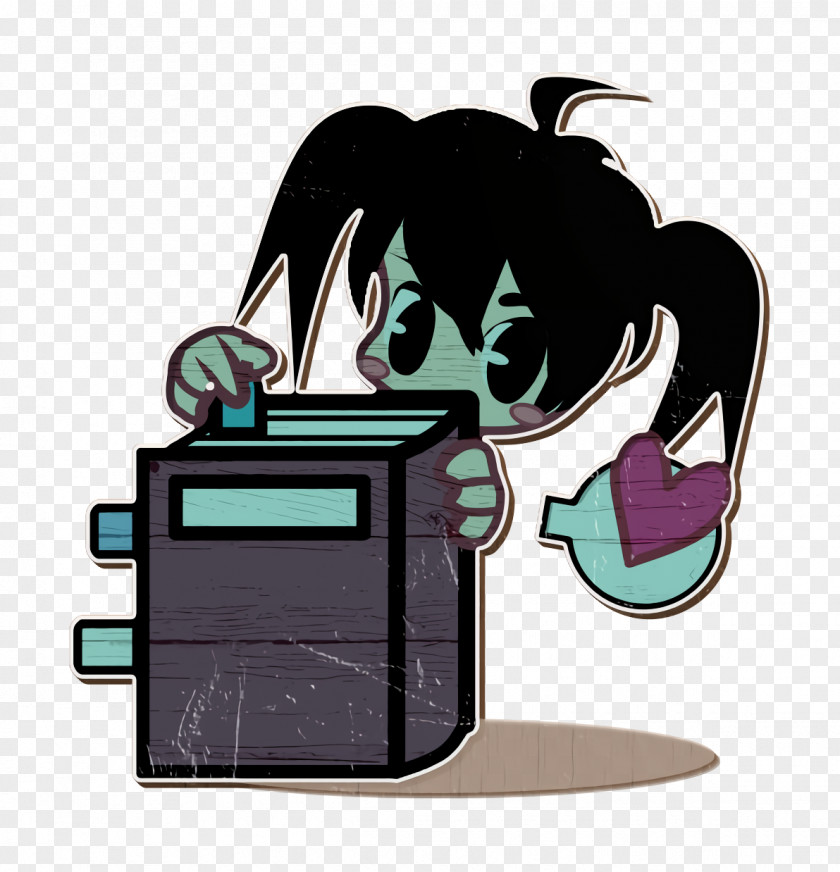 Black Hair Animation Cartoon Technology PNG