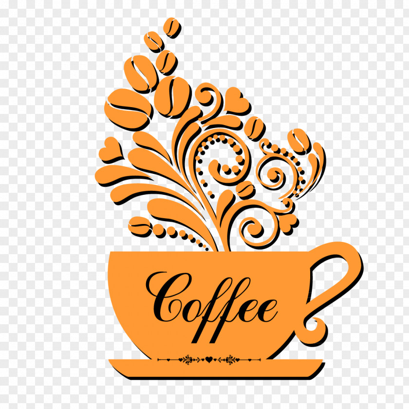Coffee Pattern Background Vector Material Cup Cafe Logo PNG