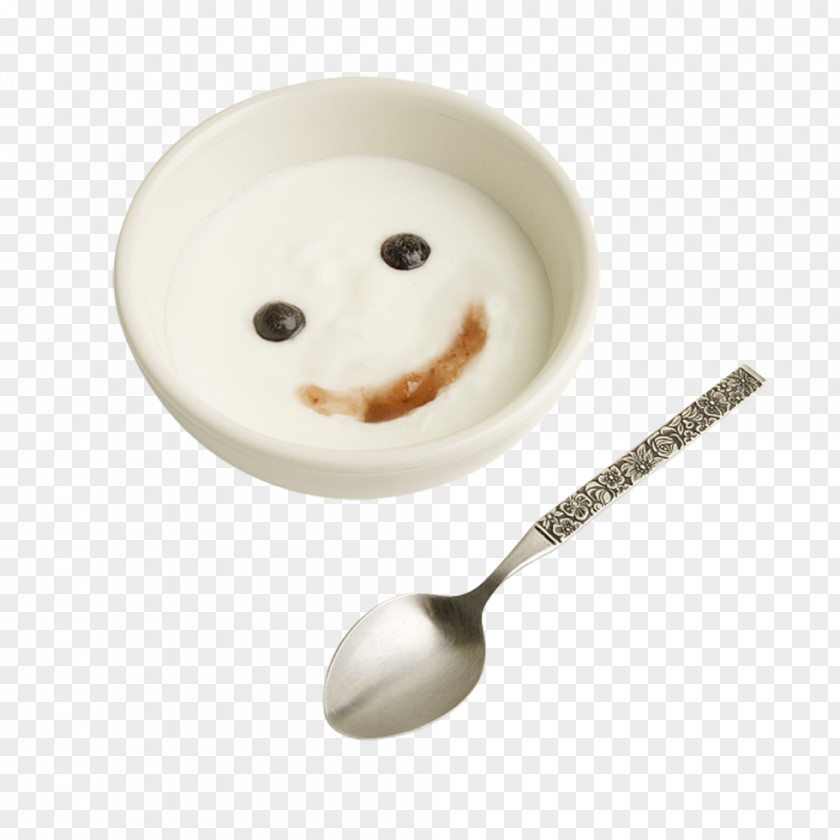 Smiley Yogurt Spoon Bowl PNG