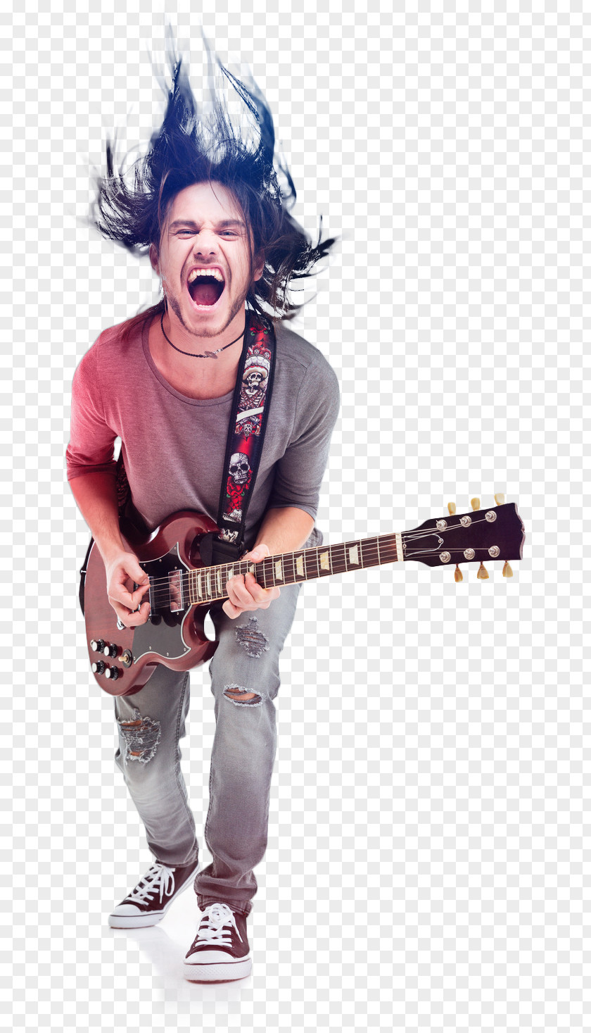 Electric Guitar Guitarist Bass Microphone PNG