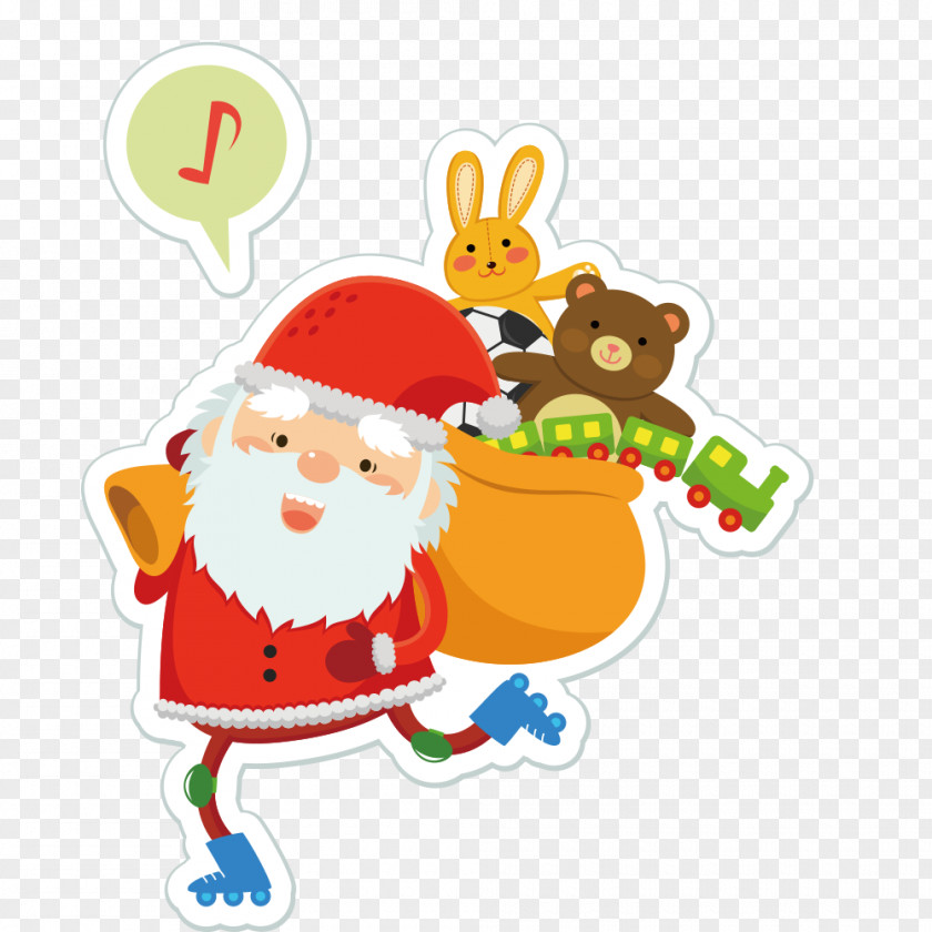 Send A Gift Santa Claus Vector Material Cartoon Royalty-free Illustration PNG