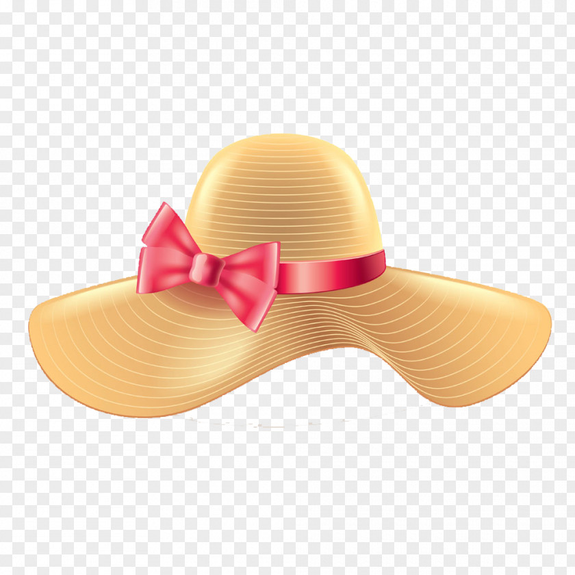 Bow Hat Straw Pith Helmet Sun PNG