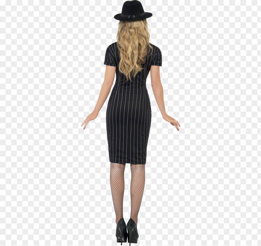 Dress 1920s Gun Moll Pin Stripes Costume Party PNG