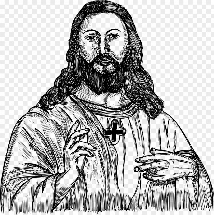 FIG Jesus Portrait Euclidean Vector Drawing PNG
