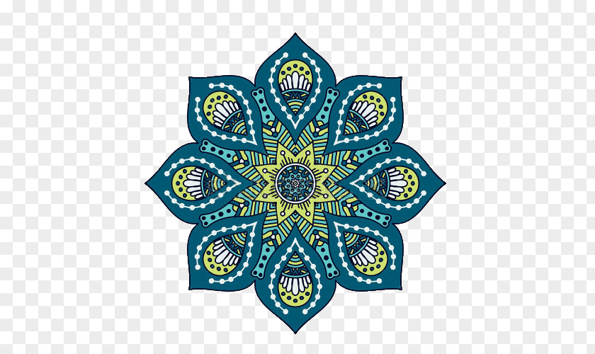 An Islamic Pattern Of Blue Petals Mandala Islam Ornament Motif PNG