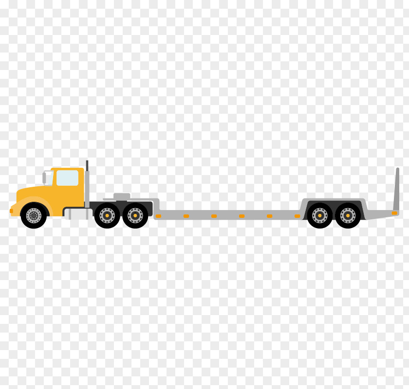 Flat Khaki Long Truck Cartoon Vehicle PNG