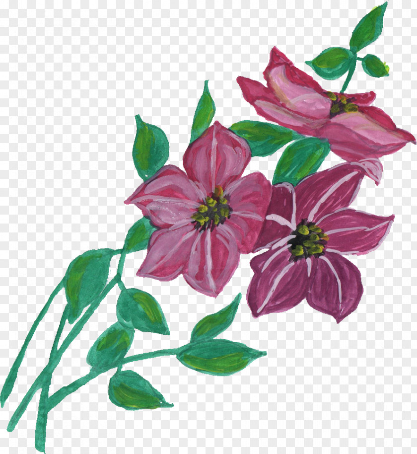 Floral Ornament Cut Flowers Design PNG