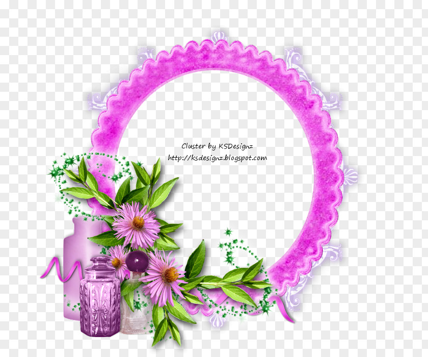 Mauve Border Floral Design Picture Frames PSP Font PNG