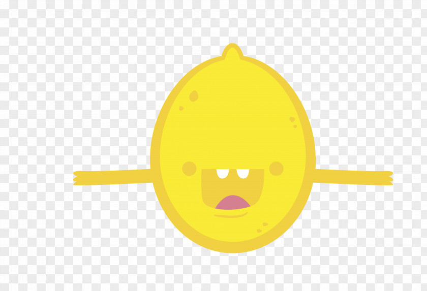 Vector Yellow Smiling Fruit Lemon Smiley Cartoon PNG