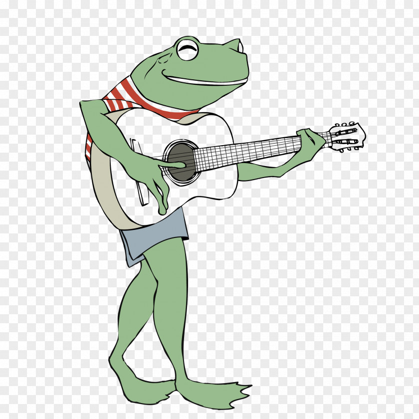 Frog Ukulele Classical Guitar Clip Art PNG