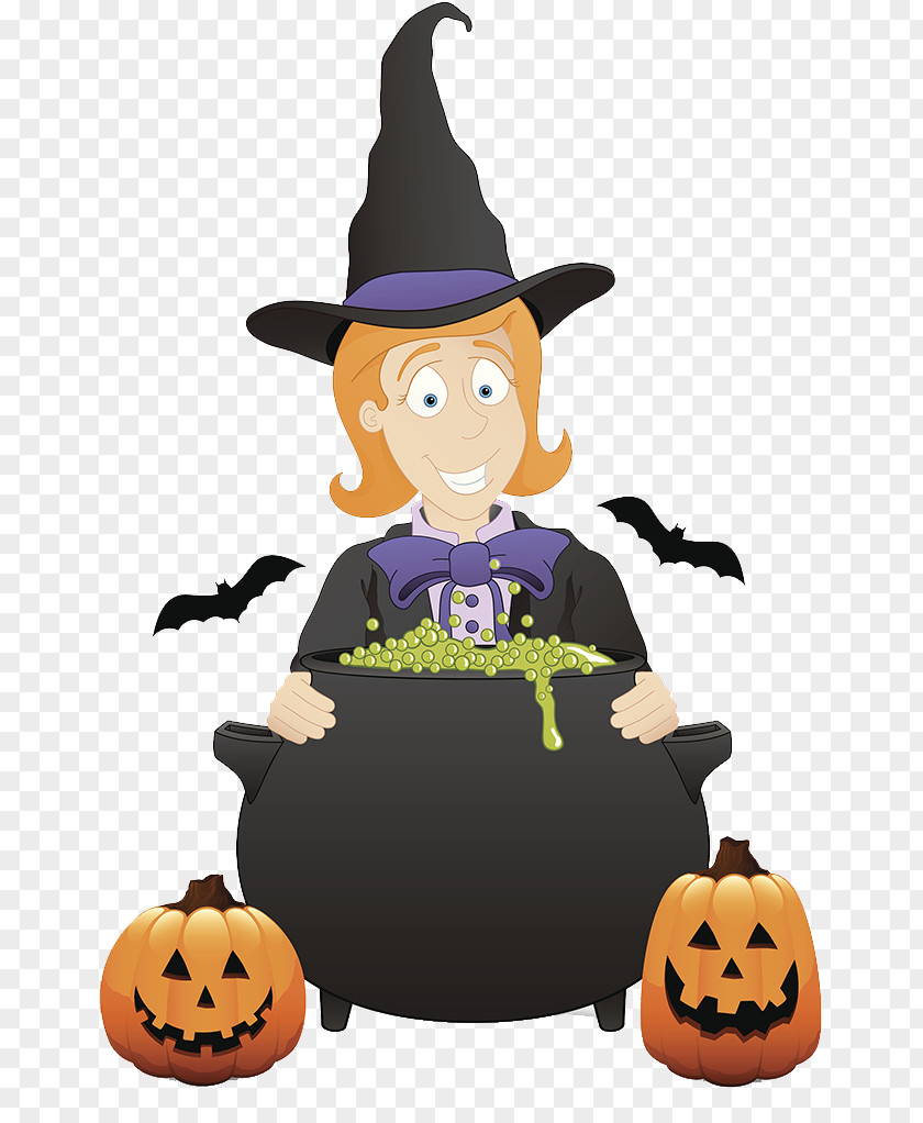 Halloween Magic Potions Jar Cauldron Witchcraft Illustration PNG