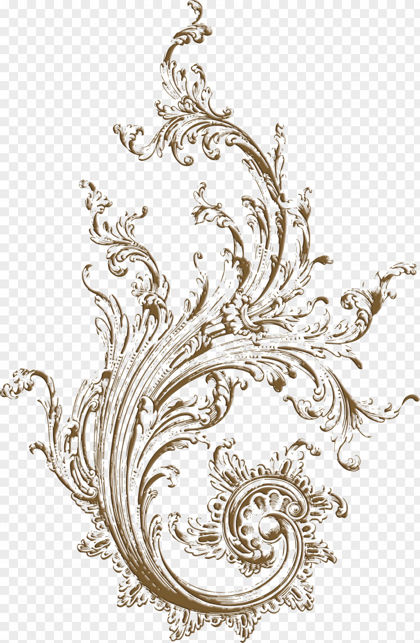 Baroque Filigree Sleeve Tattoo Engraving Clip Art PNG