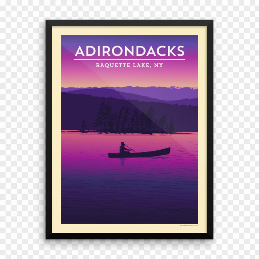 Retro Electro Flyer Lake Placid Adirondack Park Poster High Peaks George PNG