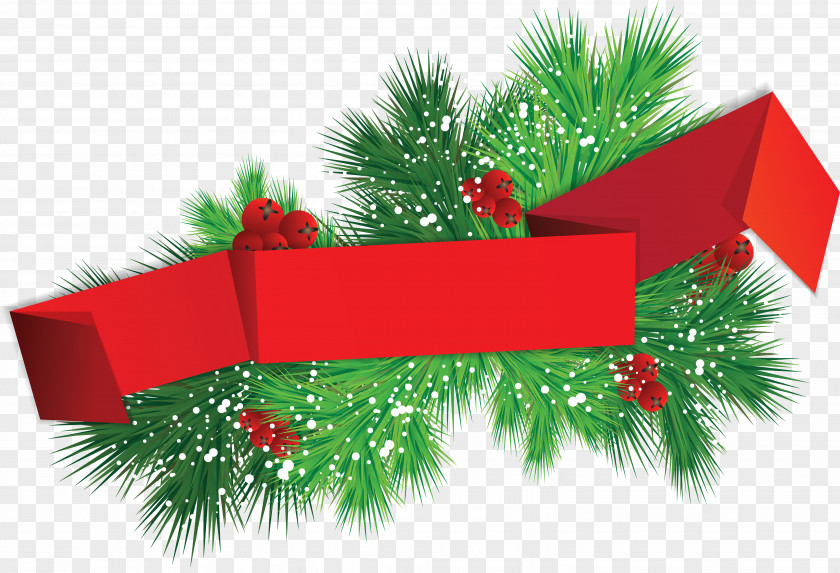 Christmas Tree Banner Clip Art PNG