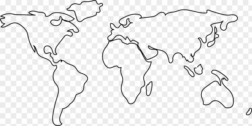 Globe World Map Blank PNG