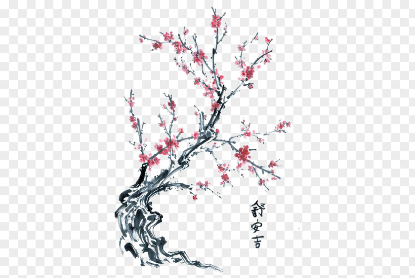 Plum Tree Drawing Cherry Blossom PNG