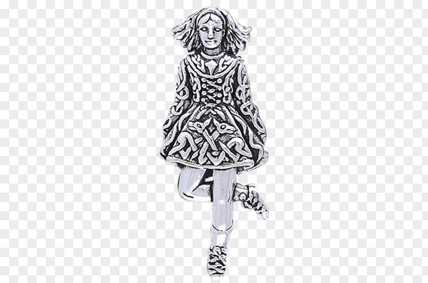 Silver Drawing Outerwear Fashion Illustration Irish Dance Costume PNG