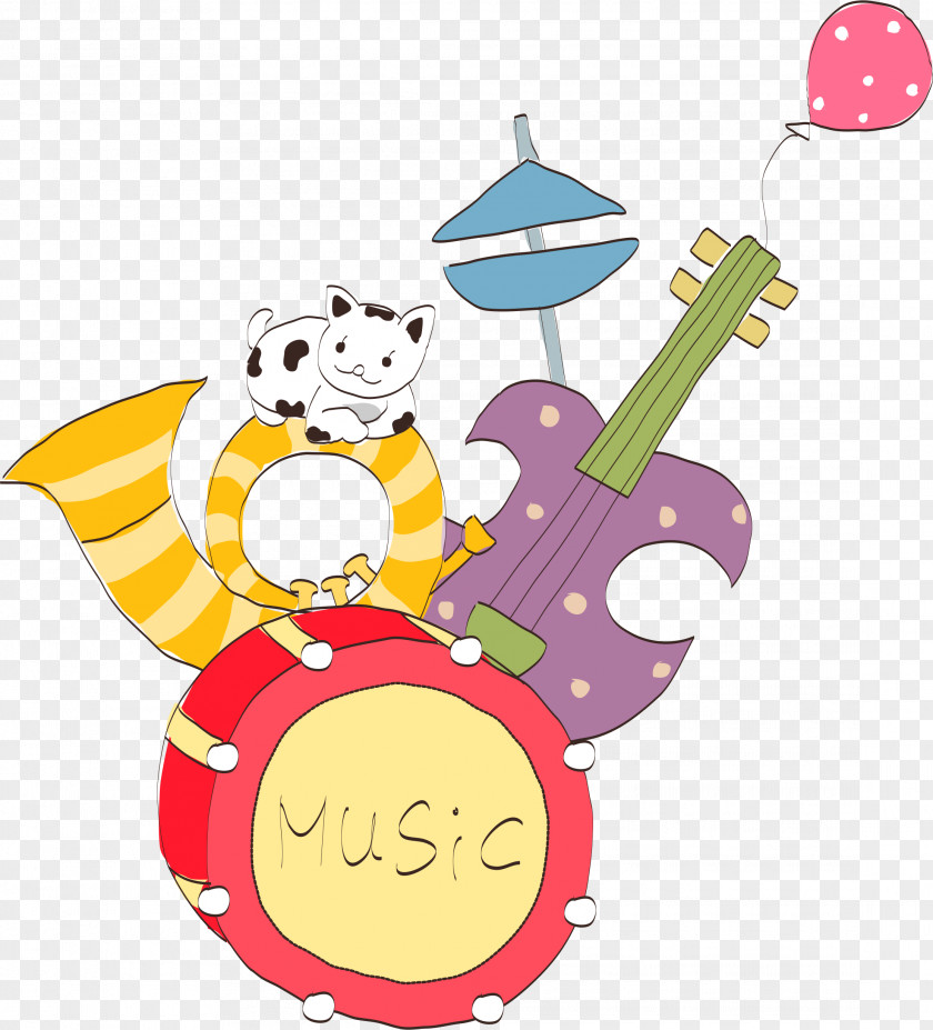 Guitar Musical Note Illustration PNG