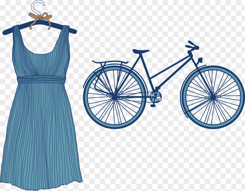 Vector Cartoon Bicycle Painted Blue Dress Mountain Bike Giant Bicycles Electric Shimano PNG
