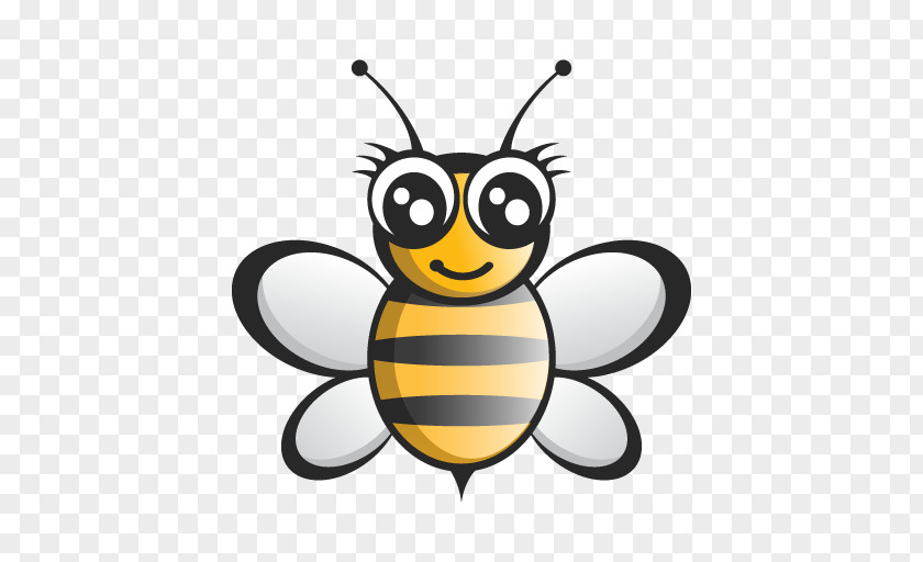 Bee Logo Cartoon Drawing PNG