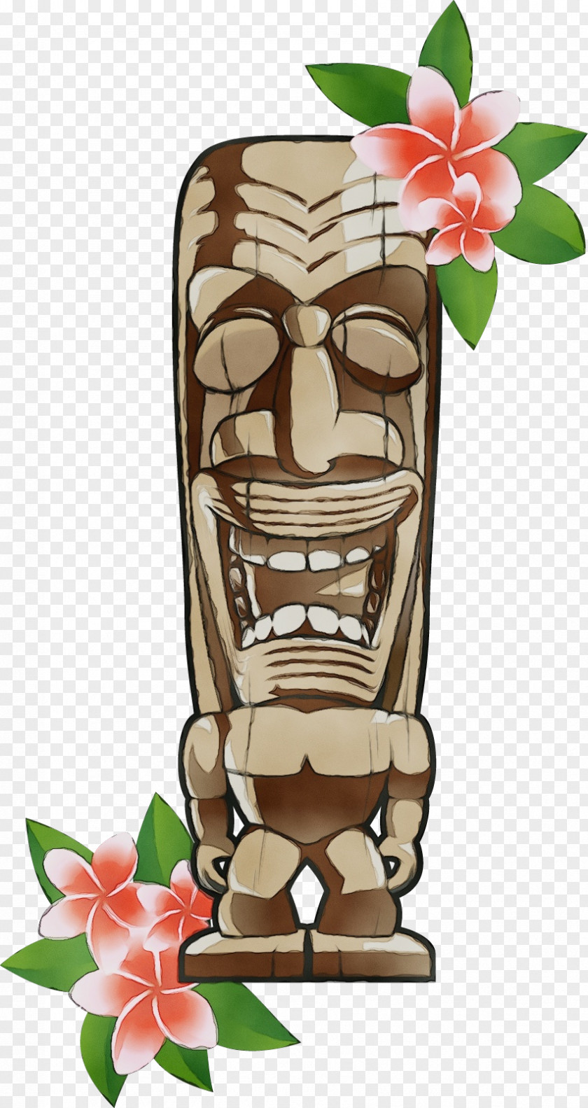Cartoon Tiki Artifact Flowerpot PNG
