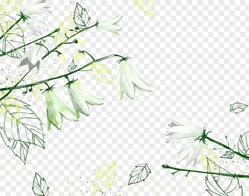 Watercolor Flowers Landscape Painting Sketch PNG