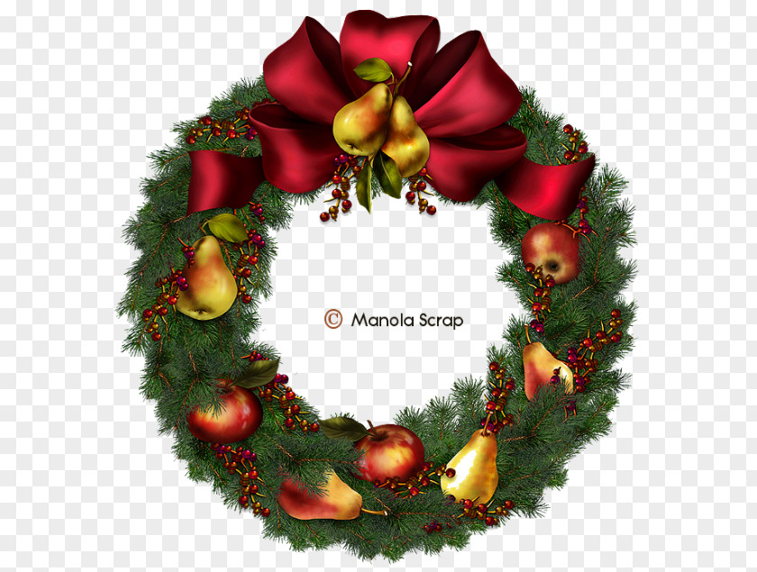 Christmas Tree Wreaths Clip Art PNG